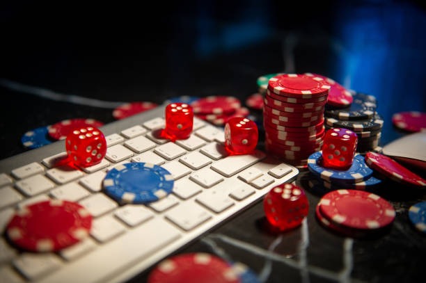 Live dealer Caribbean Stud Poker table with multiple camera angles